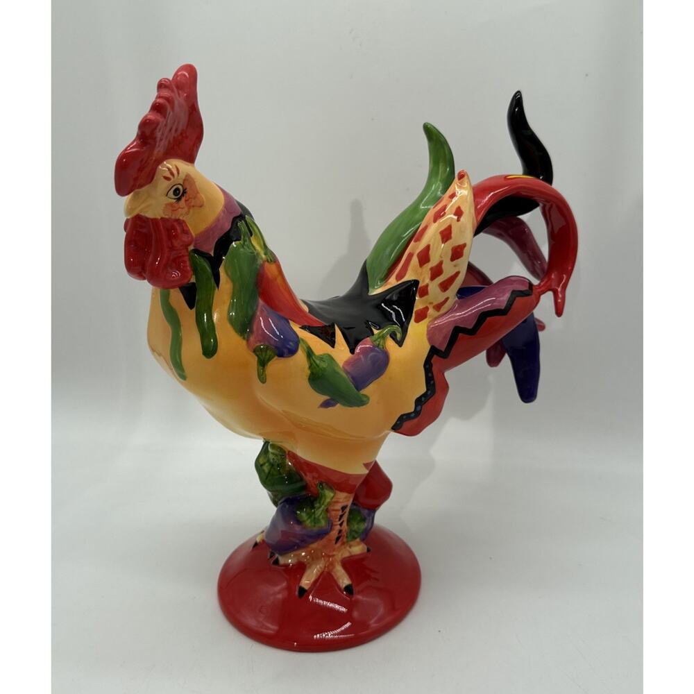 Poultry In Motion Sharon Neuhaus Hot Wings Rooster Peppers 10.5” Figurine